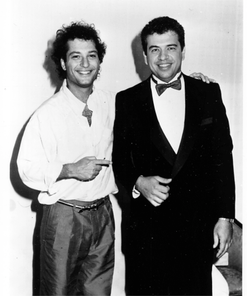 Howie Mandel and Paul clowning around between shows
